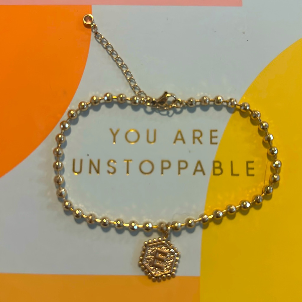 Reversible “E” Charm Anklet